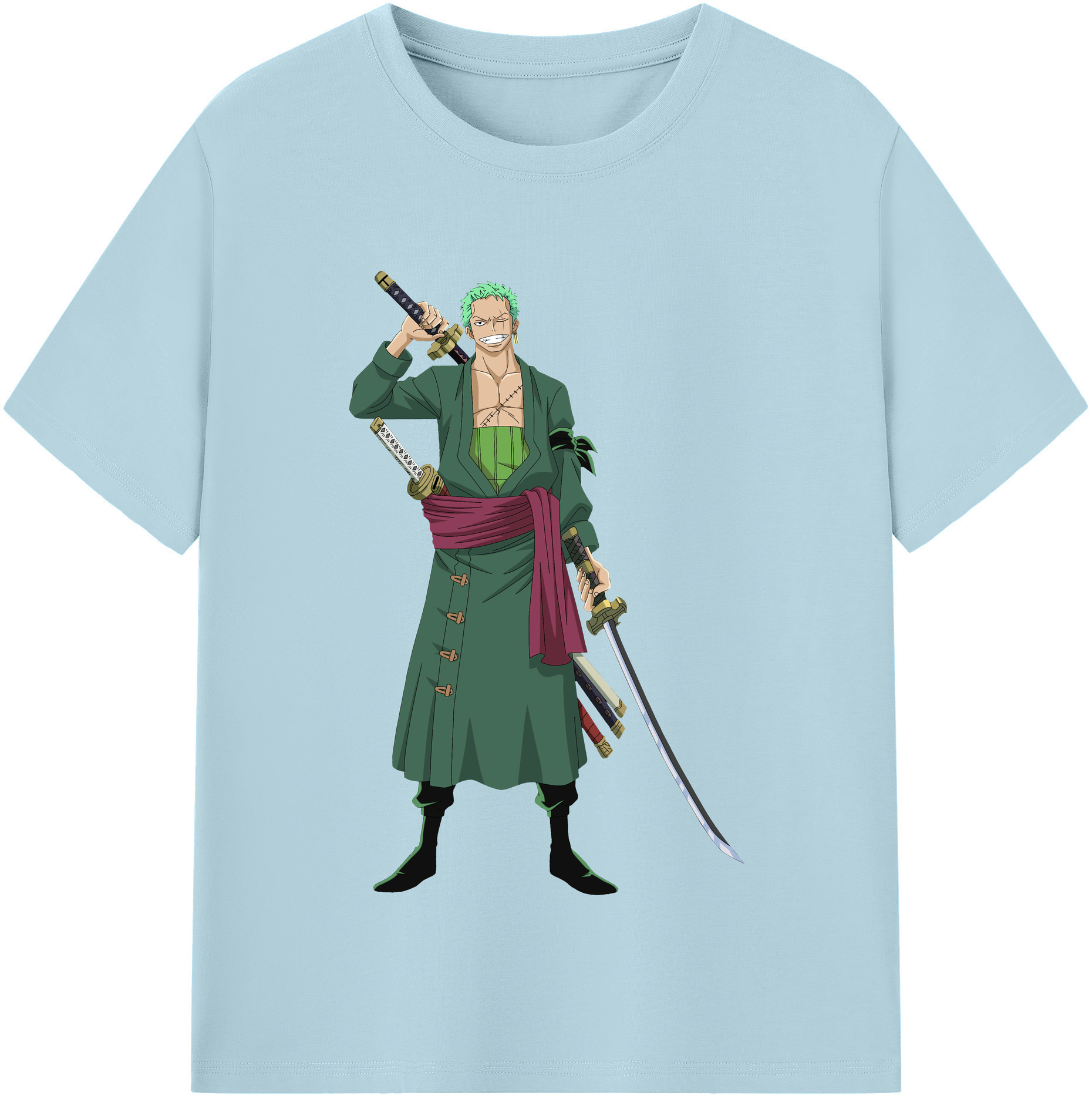 ワンピース ロロノア・ゾロ ONE PIECE Roronoa Zoro 綿100％半袖Tシャツ（フロントプリント）